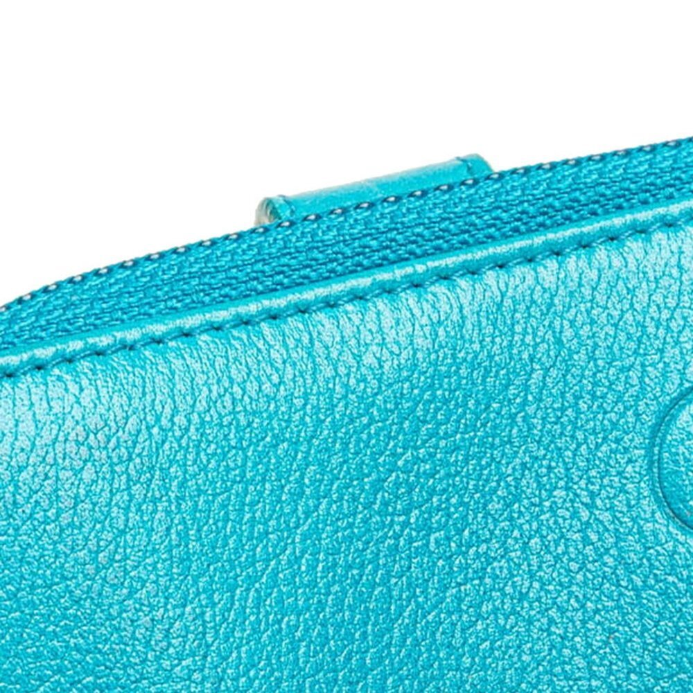 CHANEL Blue Lambskin Leather Logo Wallet - Picture 5 of 14